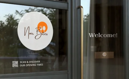 QR codes on storefront designs